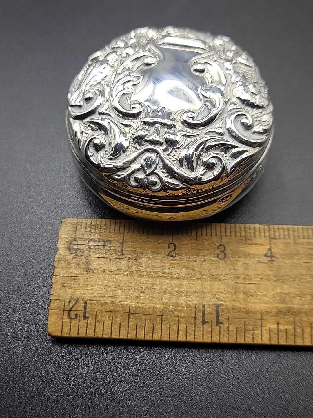 1980 Sterling Silver Lidded Trinket Pot Gold Wash Interior B&Co Hallmarked