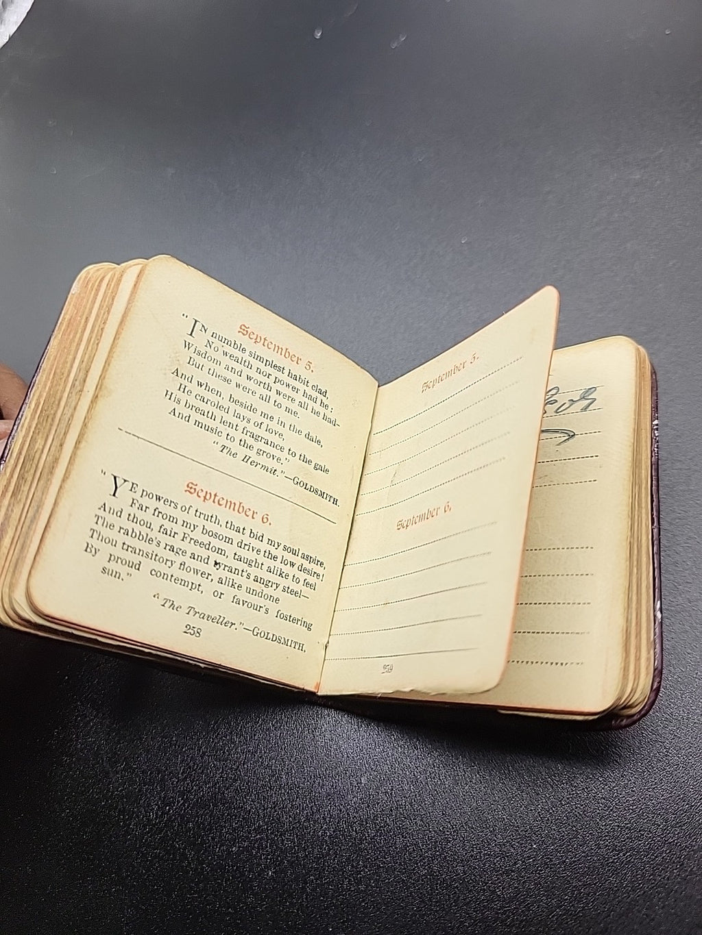 1905 Antique Sterling Silver Mounted Birthday Book W.J Holmes Hallmarked