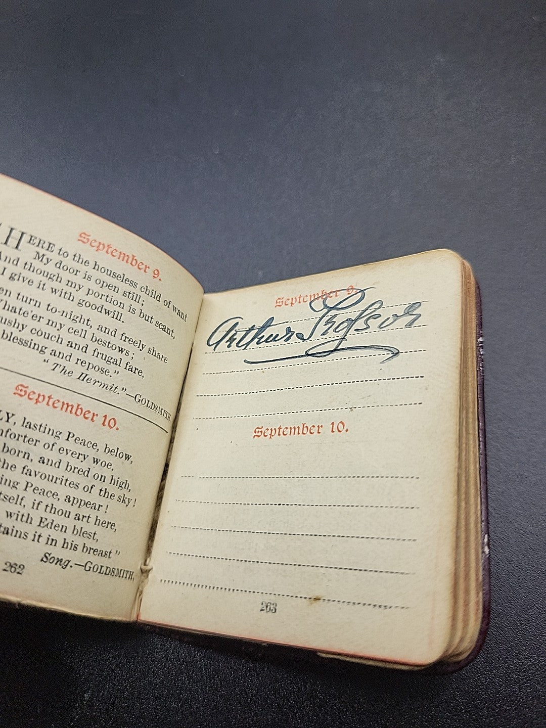 1905 Antique Sterling Silver Mounted Birthday Book W.J Holmes Hallmarked