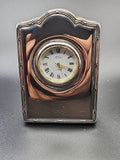 1995 Sterling Silver Desk Clock R Carr Working Quartz No Dents  Fresh Batt