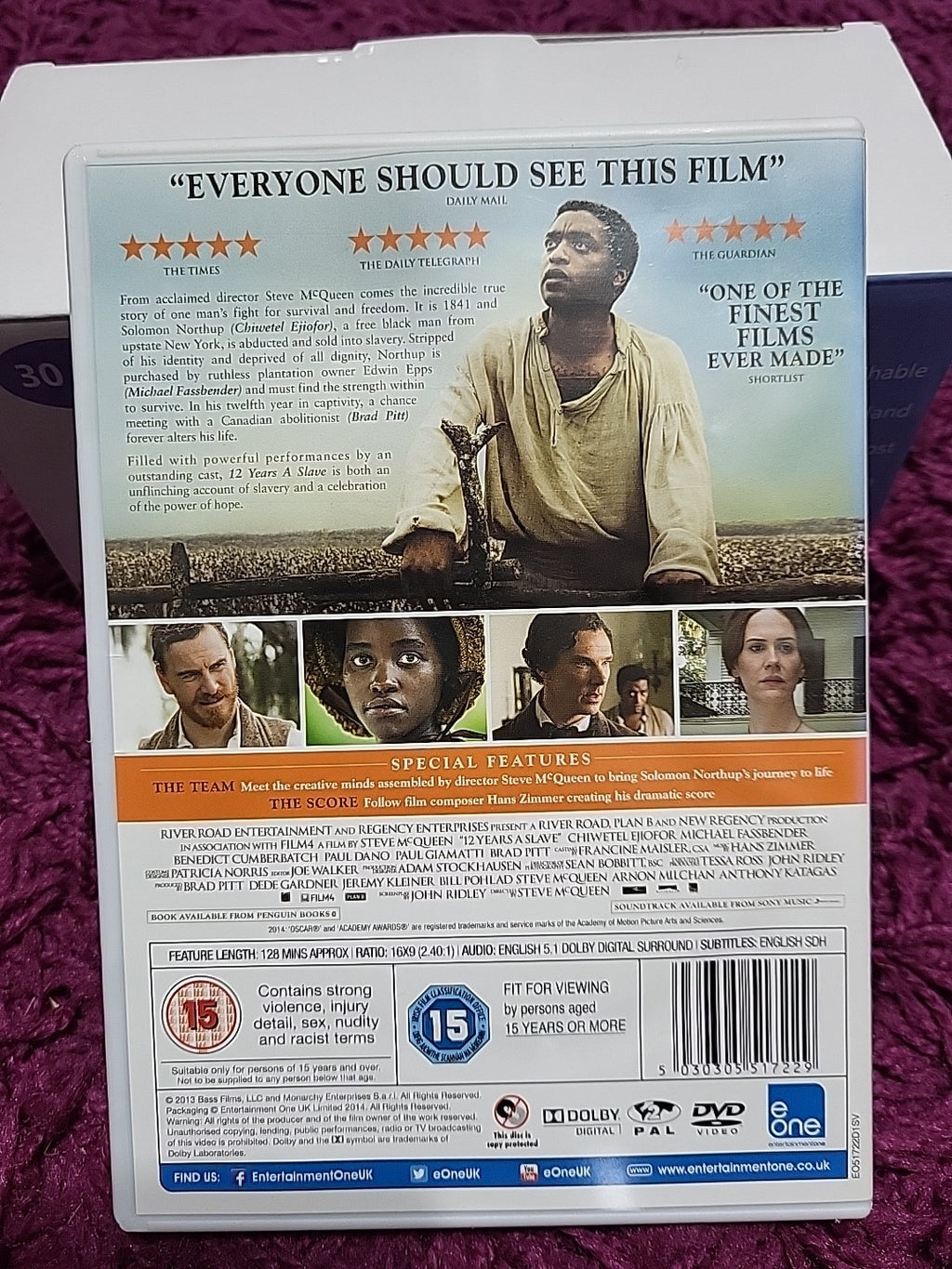 12 Years a Slave DVD 2014 Oscar Winning Drama Film