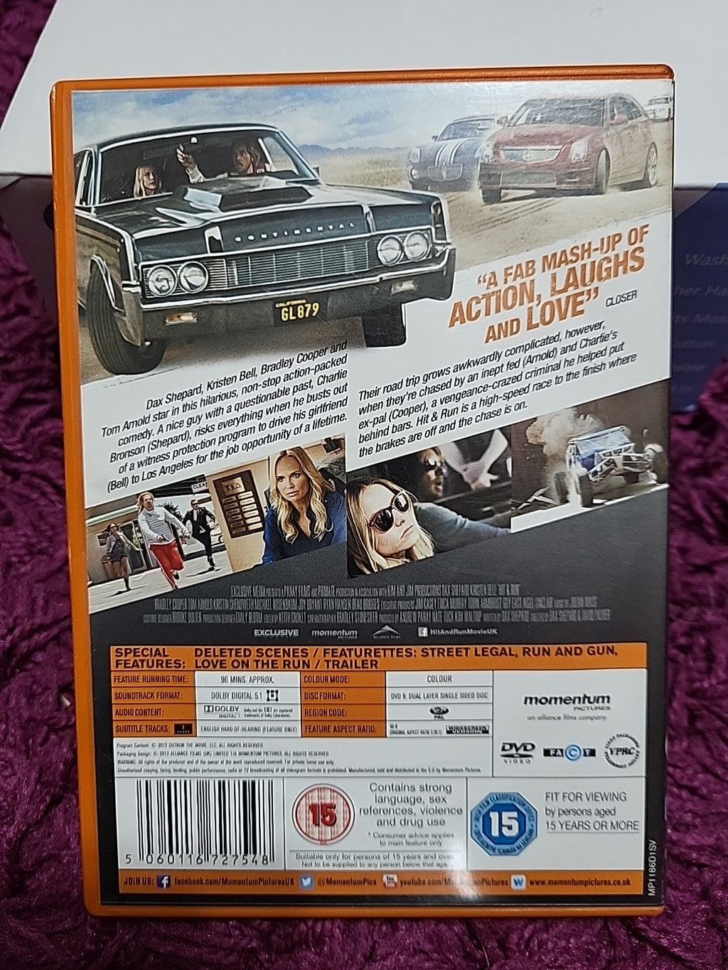 Hit and Run DVD 2013 Action Comedy Film Dax Shepard Kristen Bell