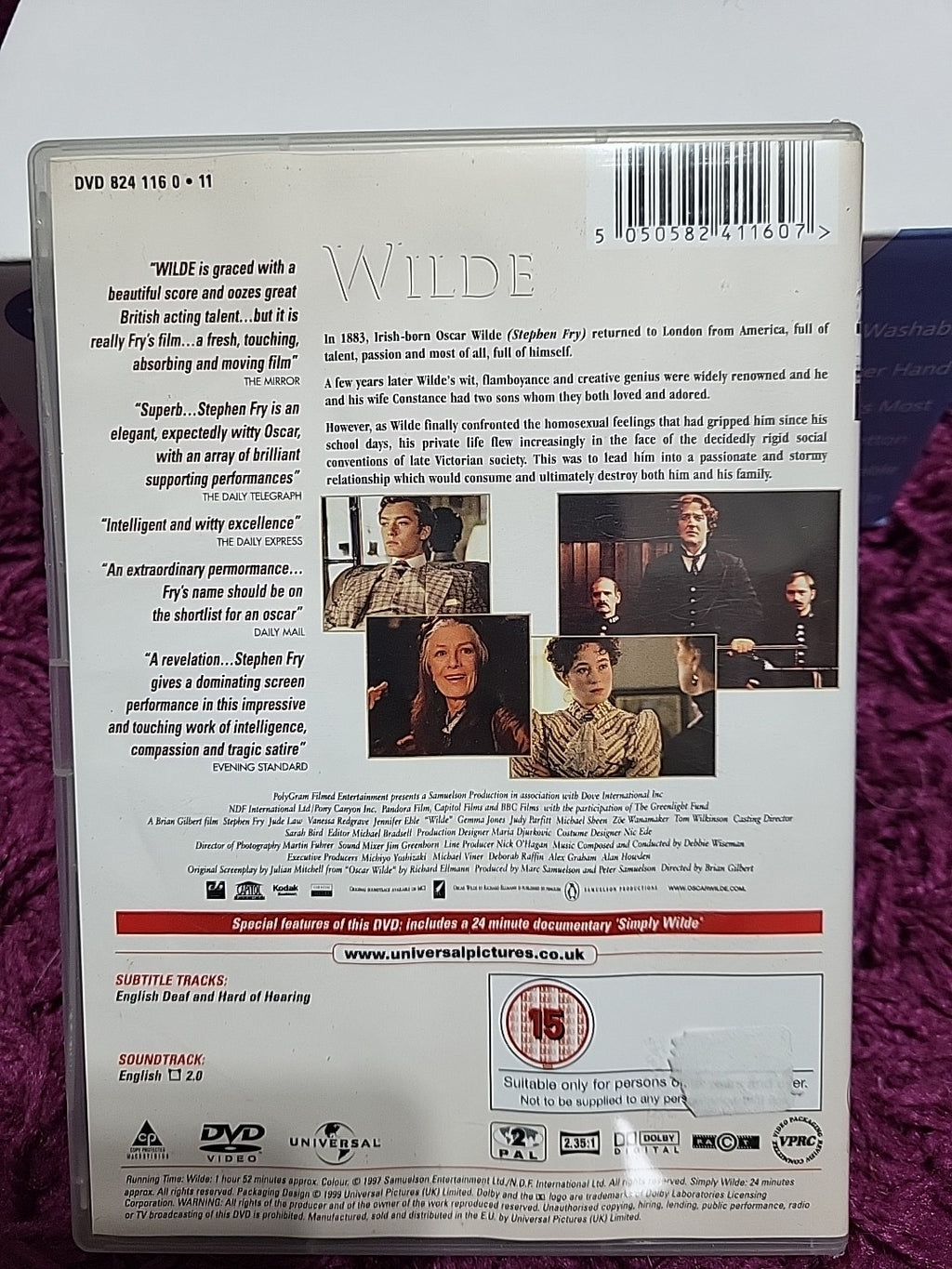 Wilde DVD 2006 Stephen Fry Oscar Wilde Biography Drama Film