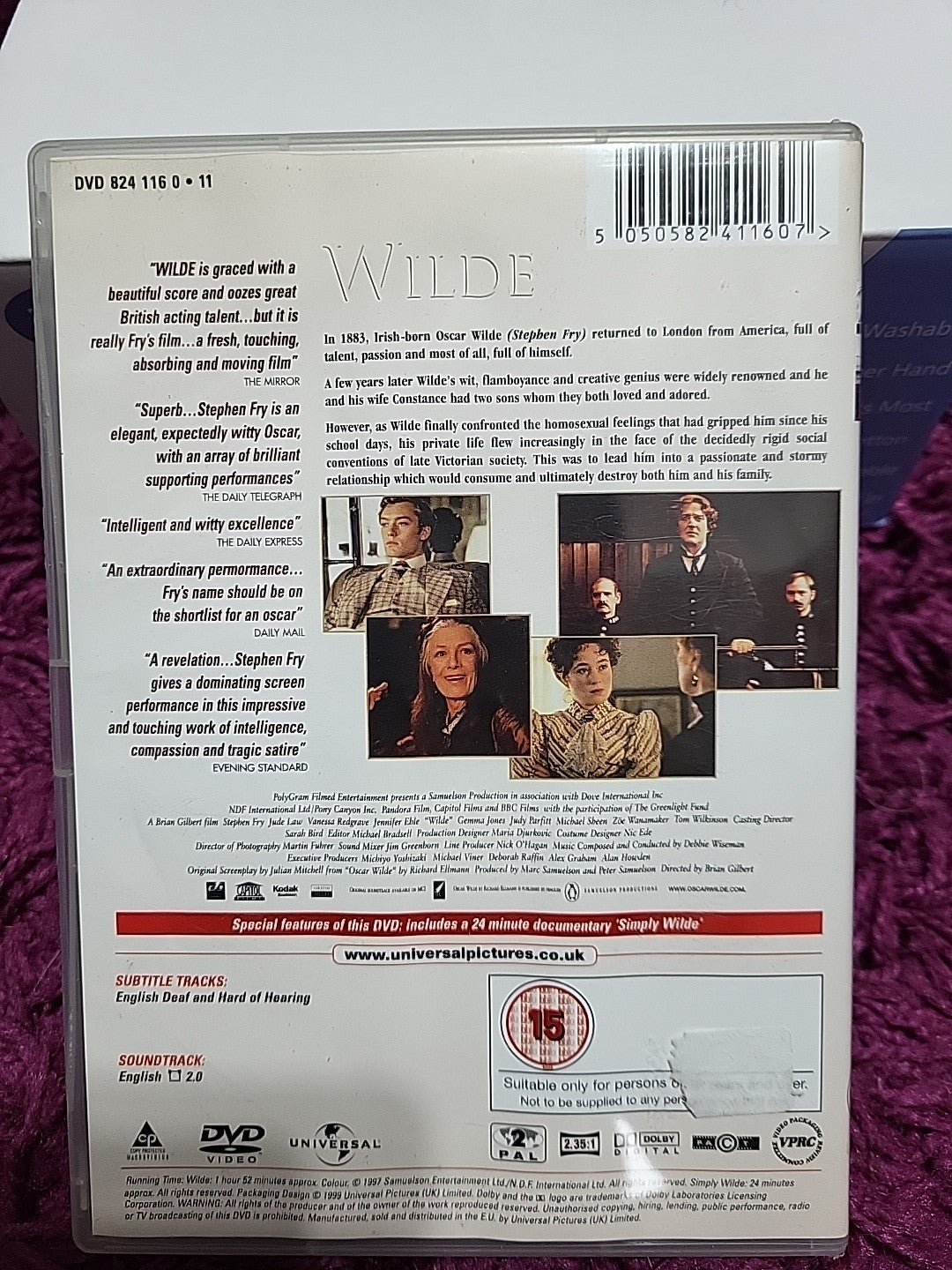 Wilde DVD 2006 Stephen Fry Oscar Wilde Biography Drama Film
