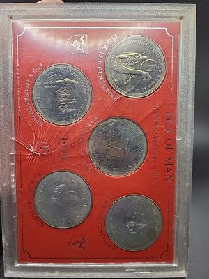 Isle Of Man Millennium Crowns 1979 Coin Set 5 Coins Tynwald Set