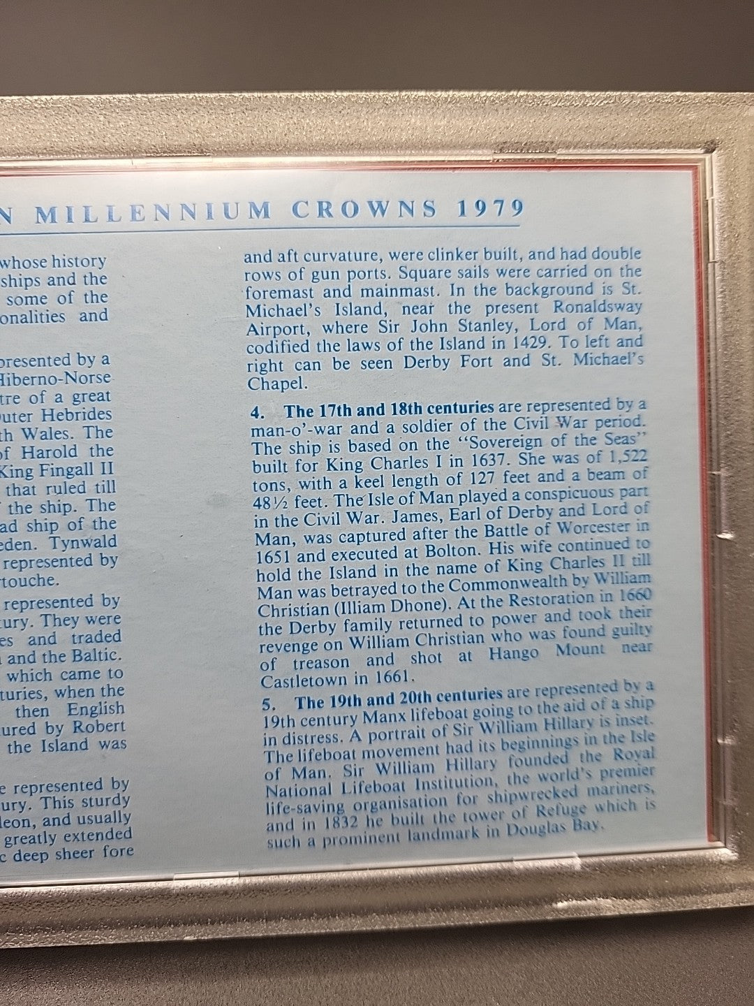 Isle Of Man Millennium Crowns 1979 Coin Set 5 Coins Tynwald Set