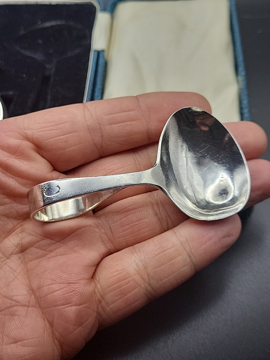 1931 Sterling Silver Childs Spoon & Pusher Set Cased James Deakin & Sons