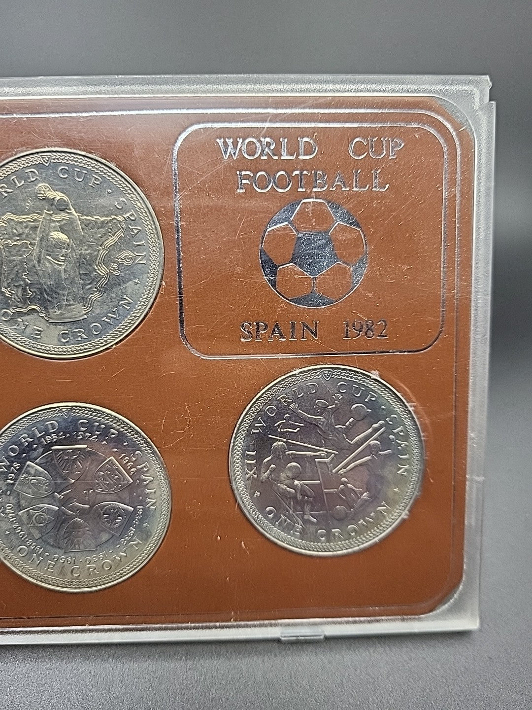 Isle Of Man World Cup Football Spain 1982 Crown Coin Set 5 Coins