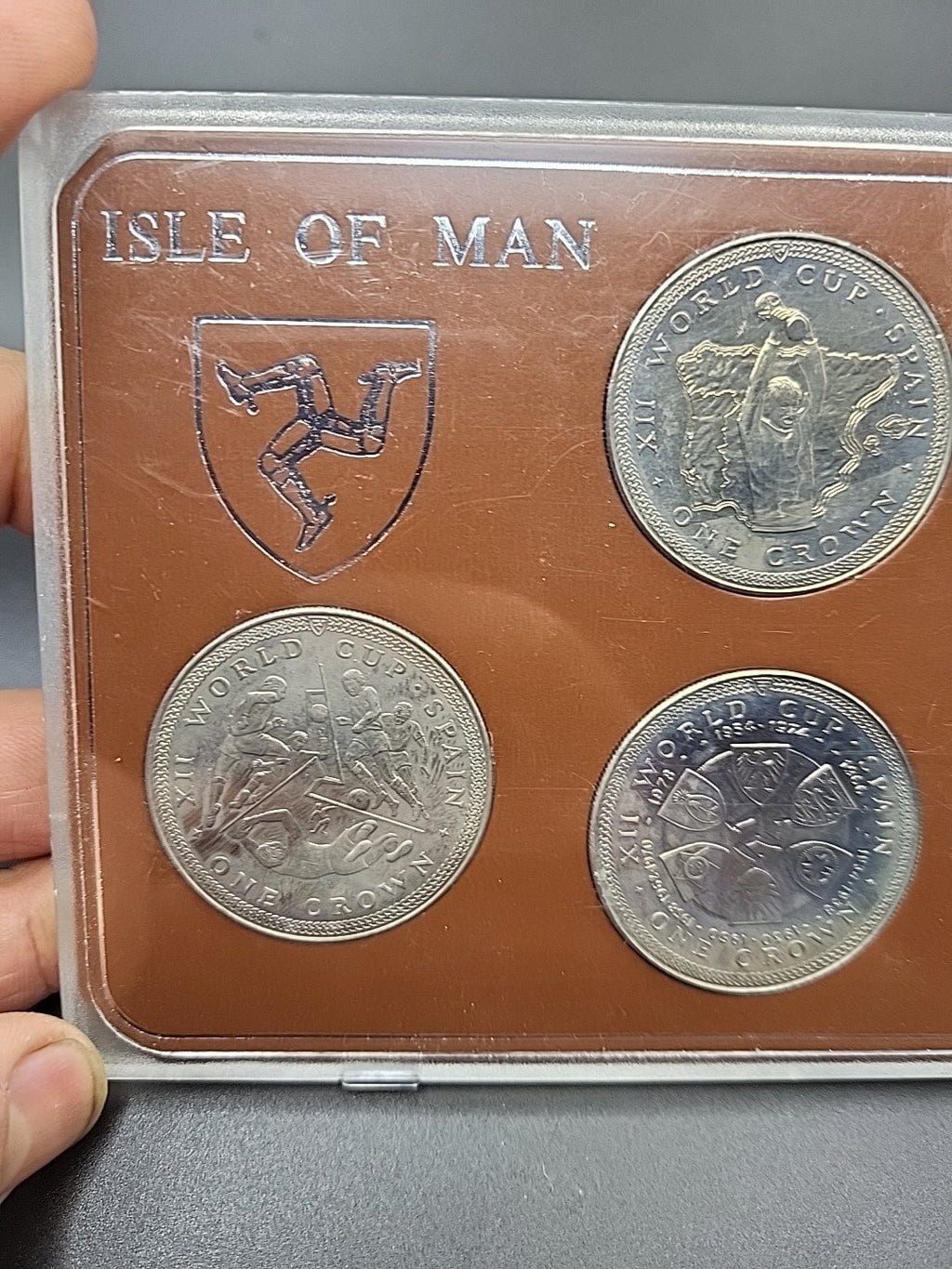 Isle Of Man World Cup Football Spain 1982 Crown Coin Set 5 Coins