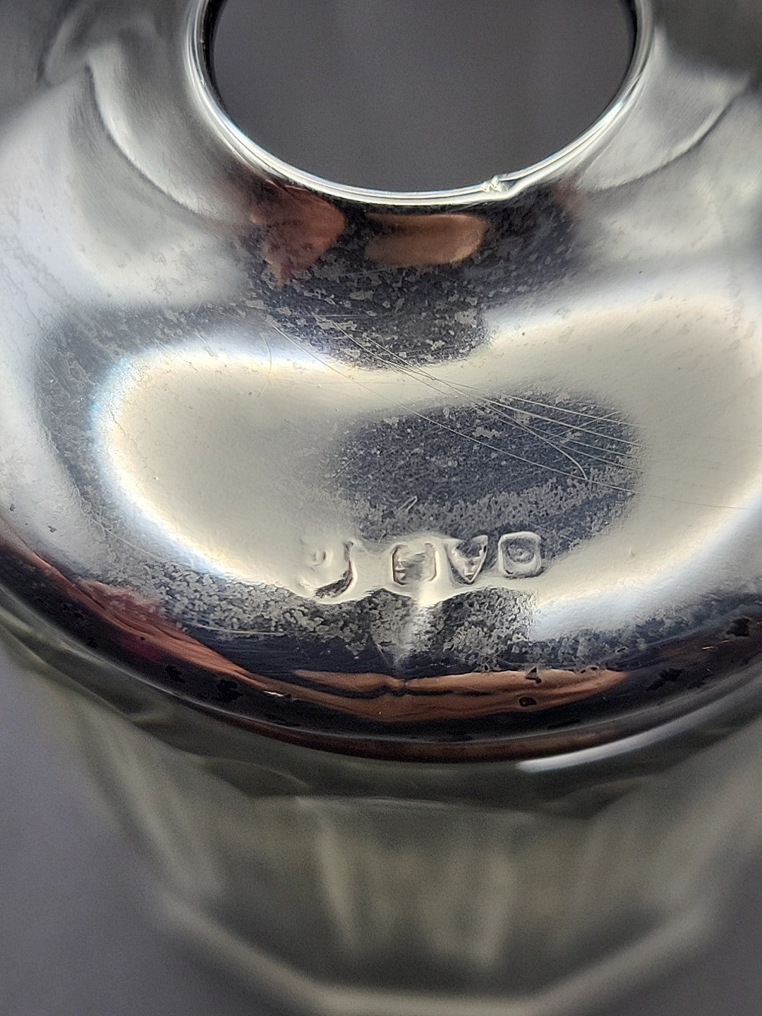 Antique Sterling Silver & Cut Glass Jar London Hallmarked Vanity Pot