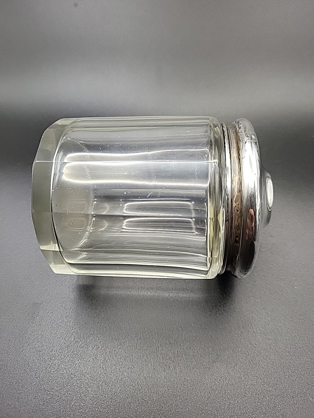 Antique Sterling Silver & Cut Glass Jar London Hallmarked Vanity Pot
