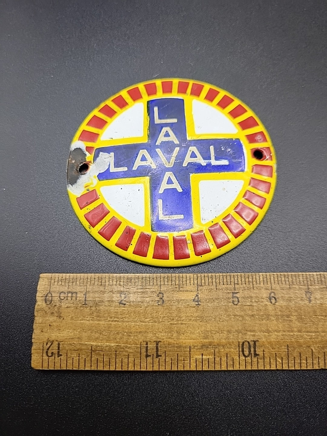 Vintage Alfa Laval Enamel Badge Sign Industrial Marine Equipment Plate