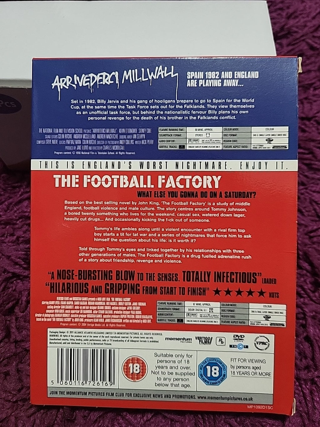 Arrivederci Millwall Football Factory Double Pack DVD 2011 British Gangster Film