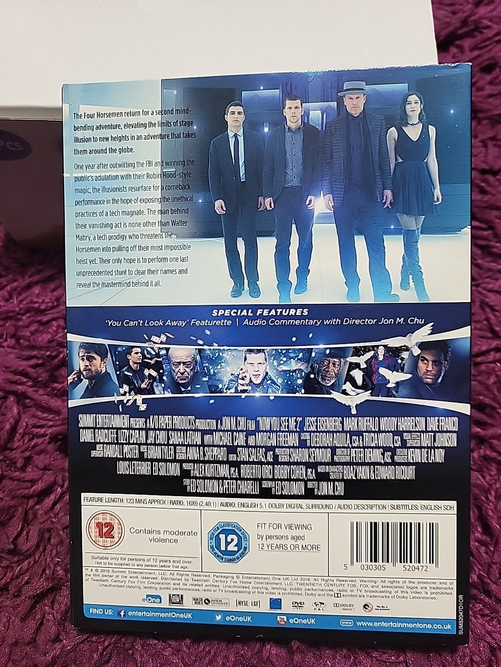 Now You See Me 2 DVD 2016 Jesse Eisenberg Mark Ruffalo Magic Crime Thriller