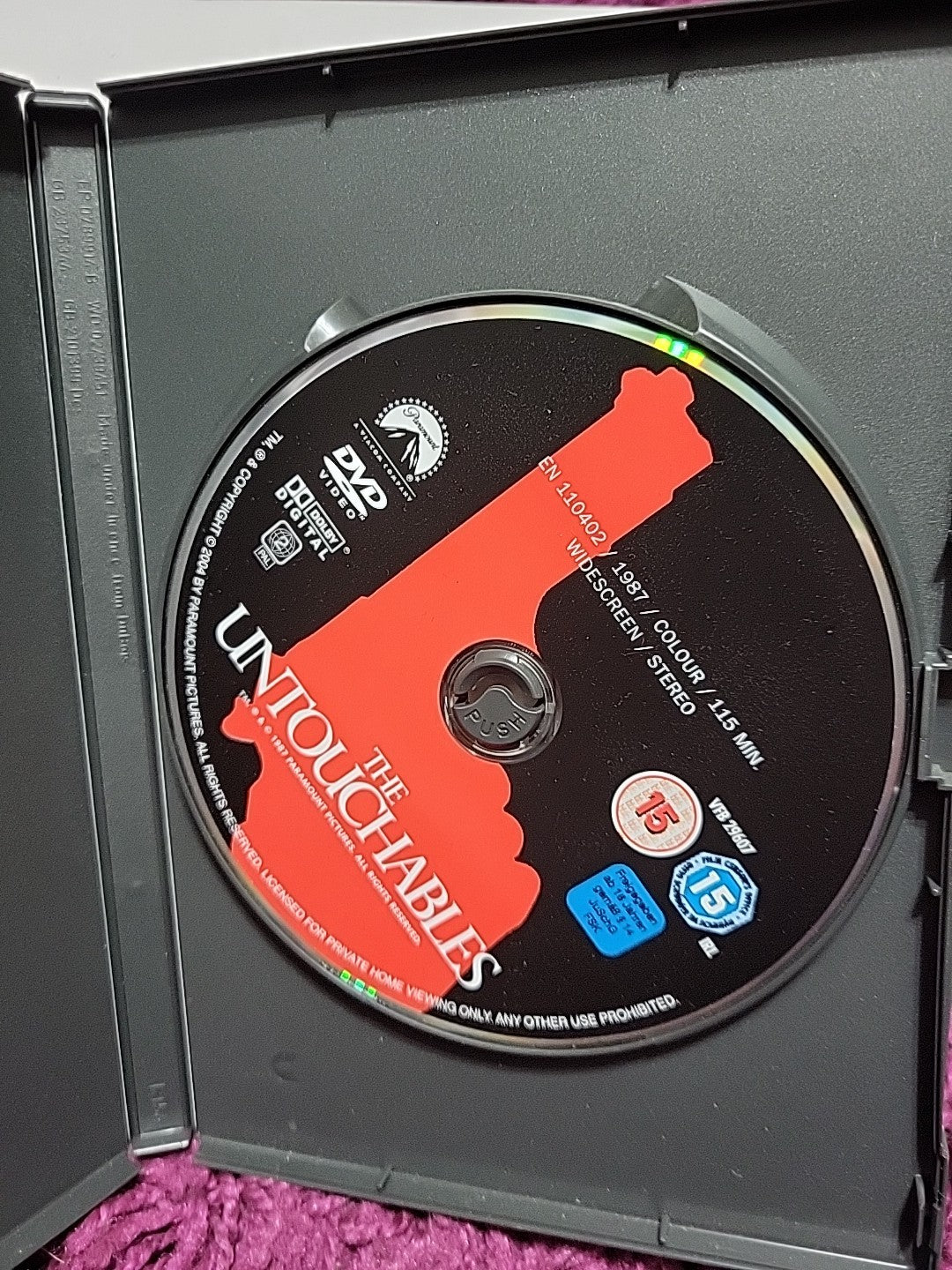 The Untouchables DVD Kevin Costner Sean Connery Robert De Niro Crime Film