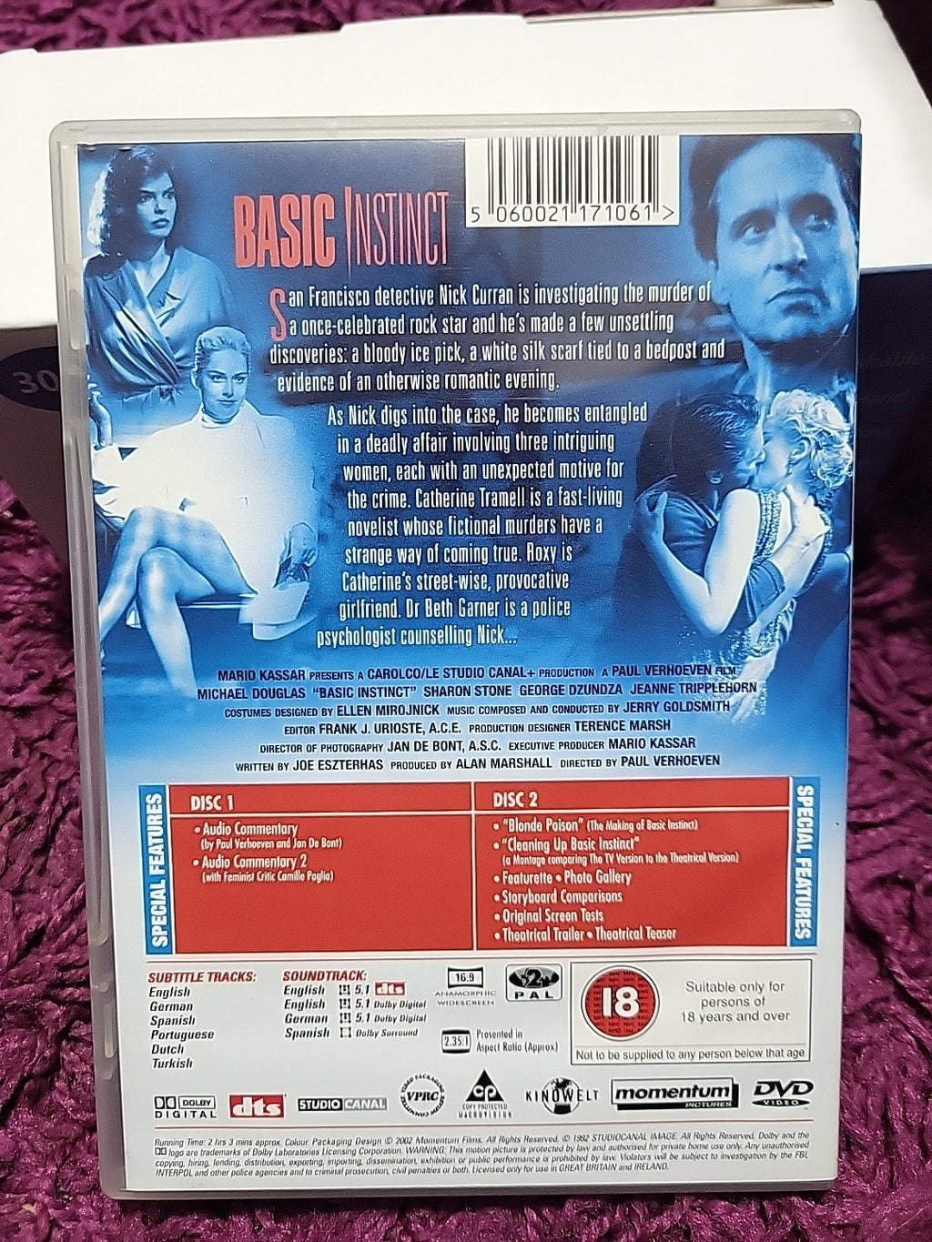 Basic Instinct DVD 10th Anniversary Special Edition Sharon Stone 18