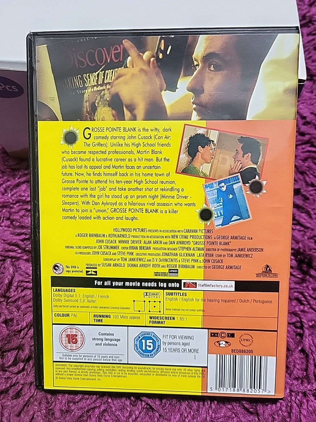 Grosse Pointe Blank DVD 2001 John Cusack Minnie Driver Comedy Crime Film