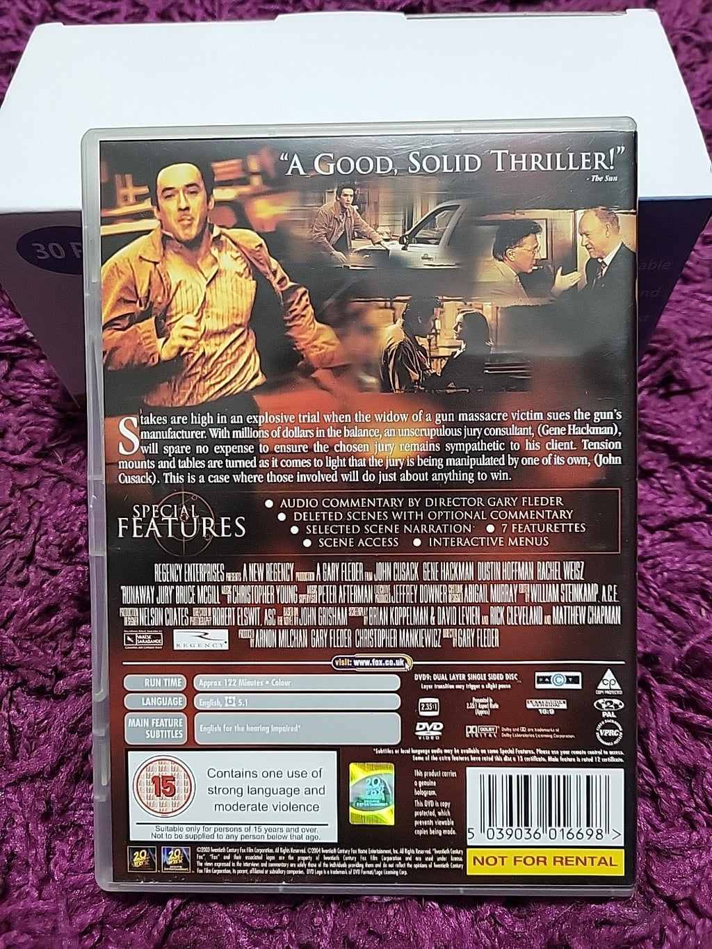 Runaway Jury DVD John Cusack Gene Hackman Dustin Hoffman 15