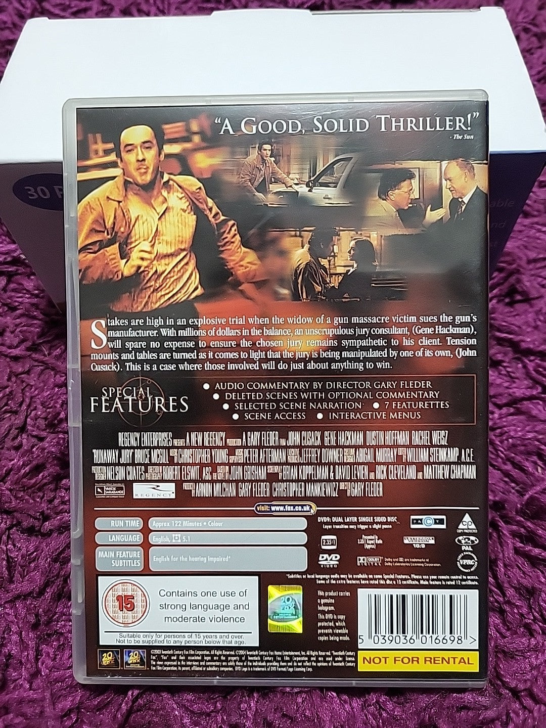 Runaway Jury DVD John Cusack Gene Hackman Dustin Hoffman 15