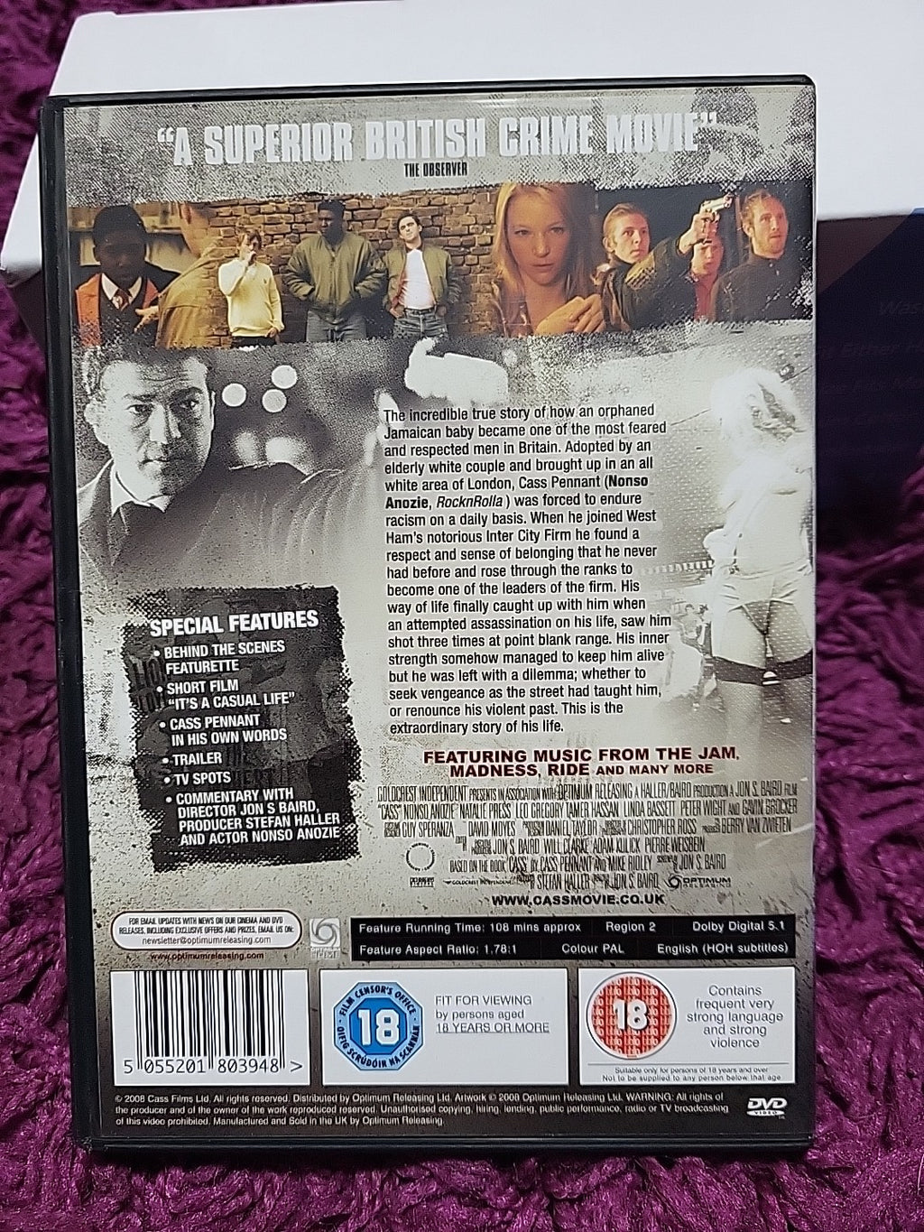 Cass DVD Based On A True Story Crime Drama 18