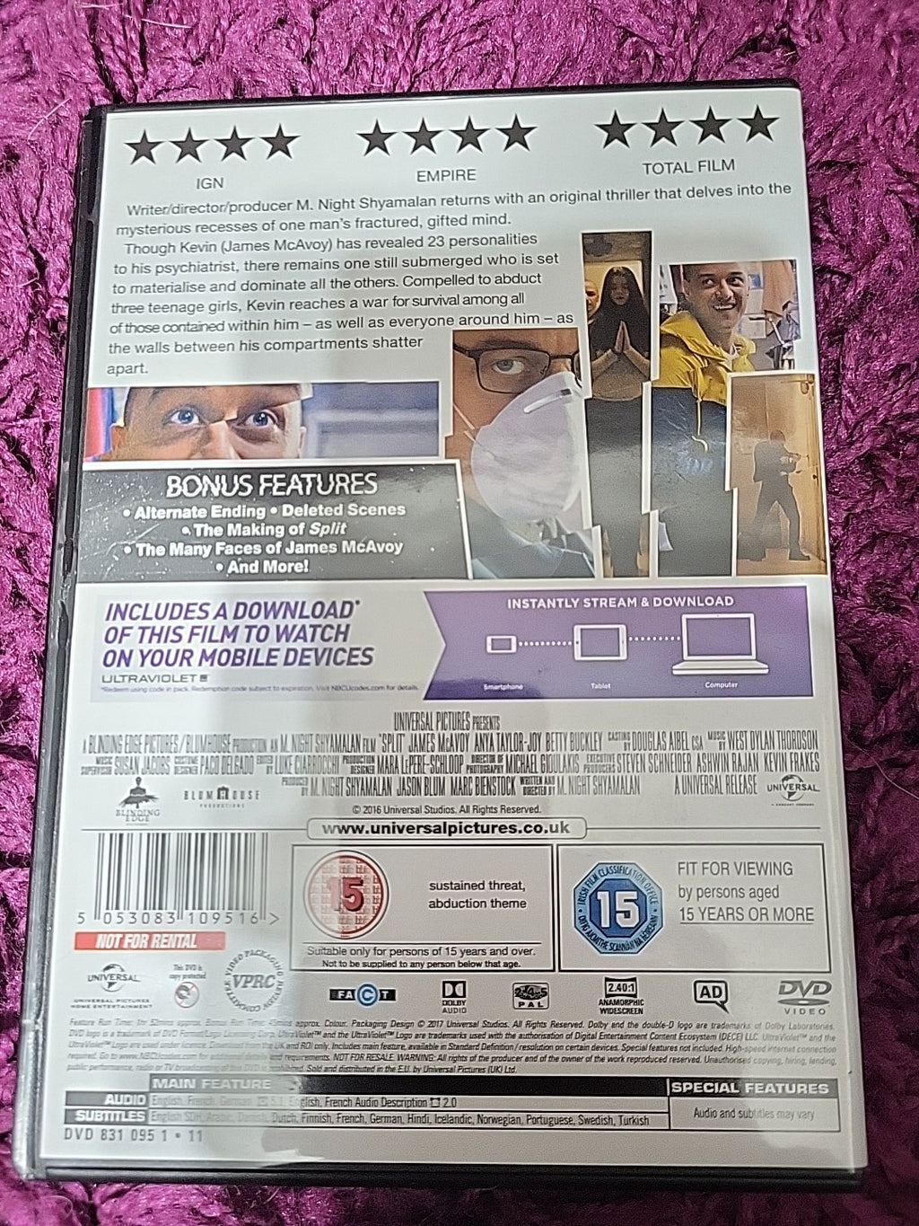 Split DVD James McAvoy M Night Shyamalan Thriller 15