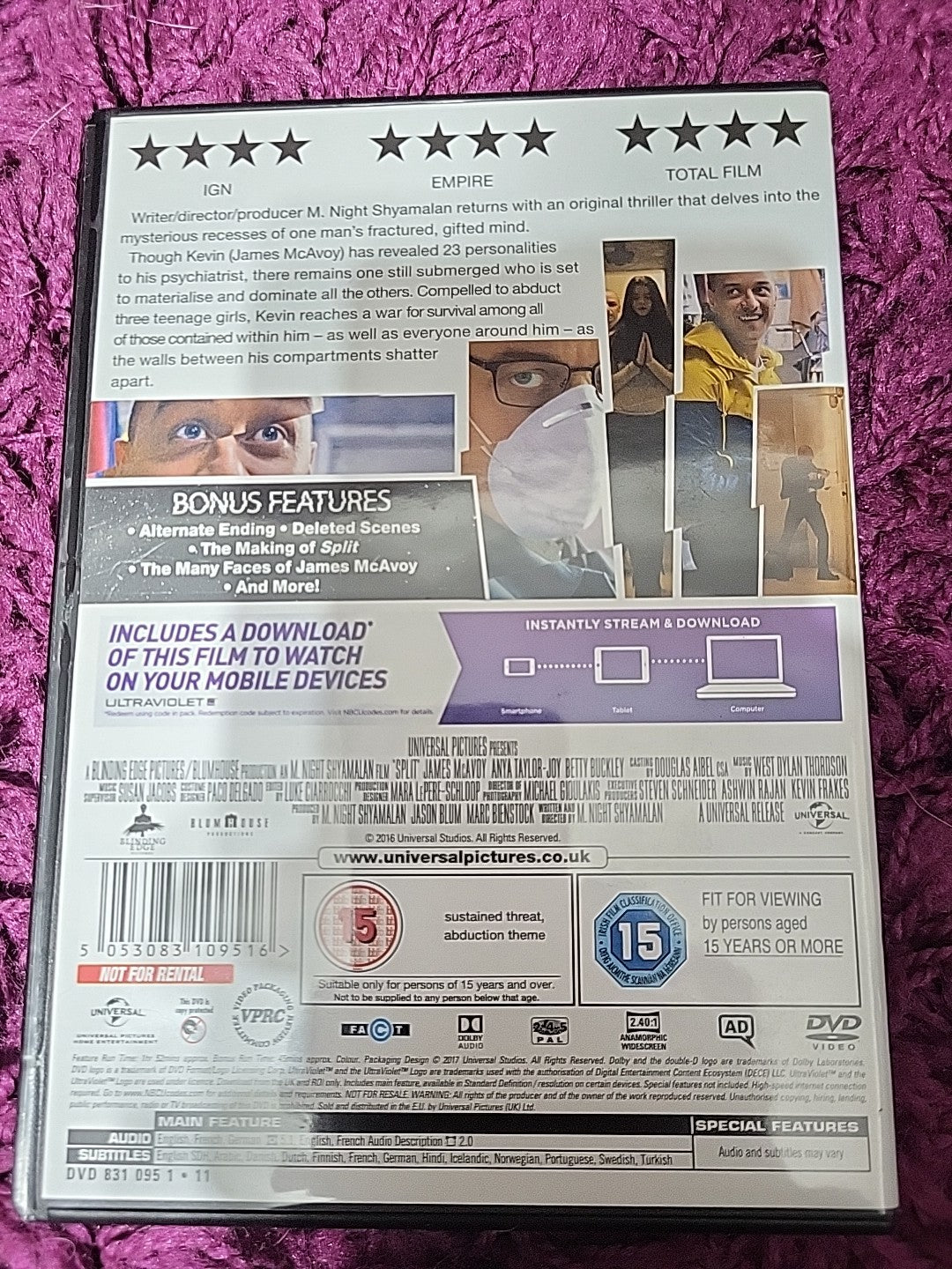 Split DVD James McAvoy M Night Shyamalan Thriller 15