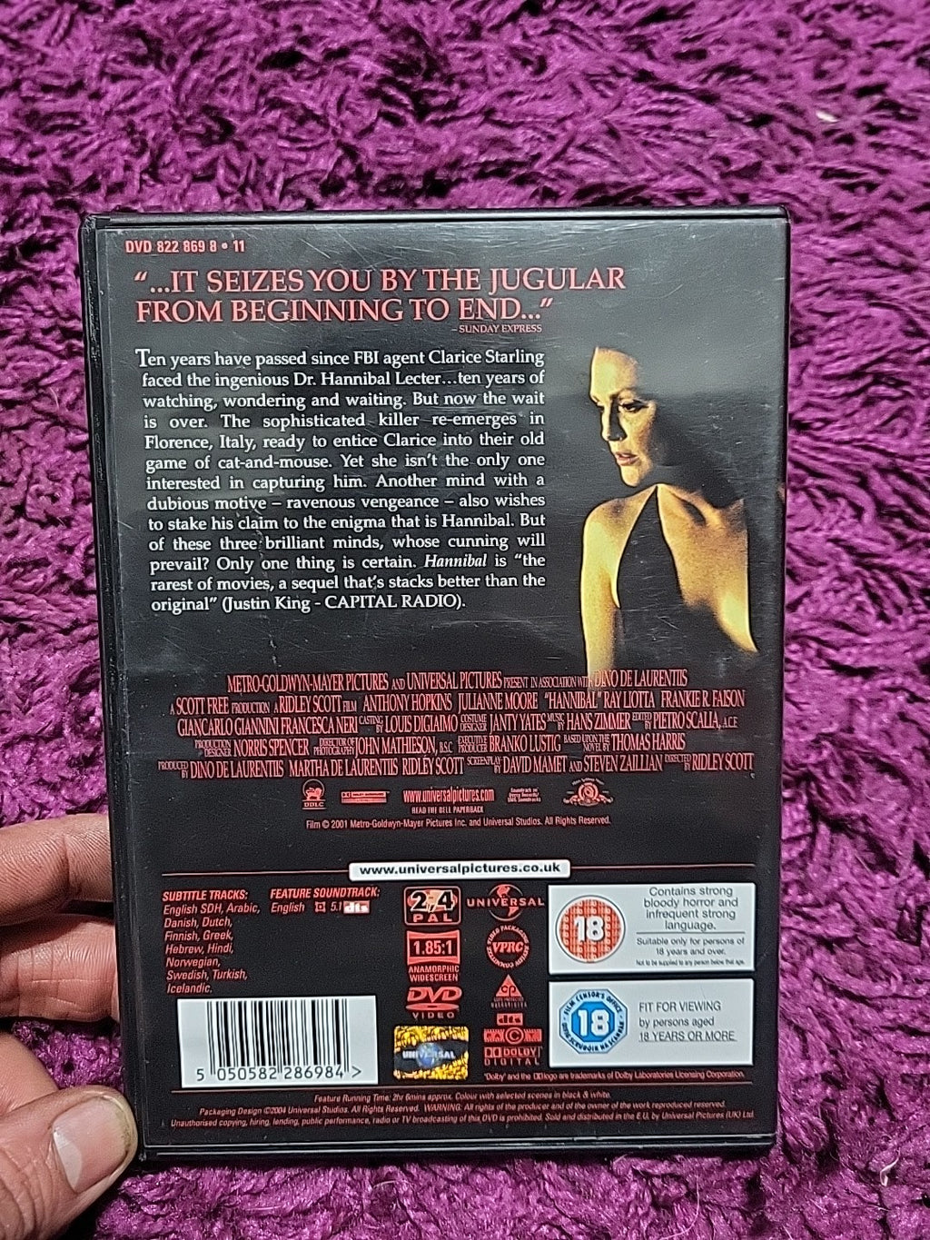 Hannibal DVD Anthony Hopkins Julianne Moore Ridley Scott 18