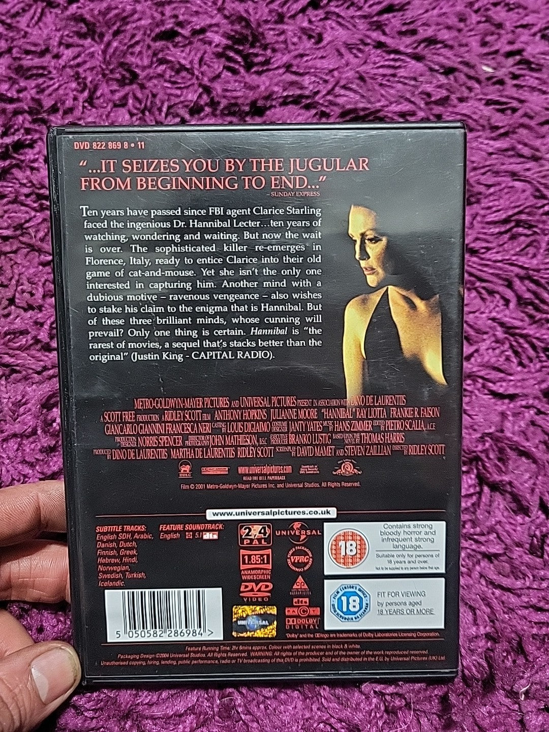 Hannibal DVD Anthony Hopkins Julianne Moore Ridley Scott 18