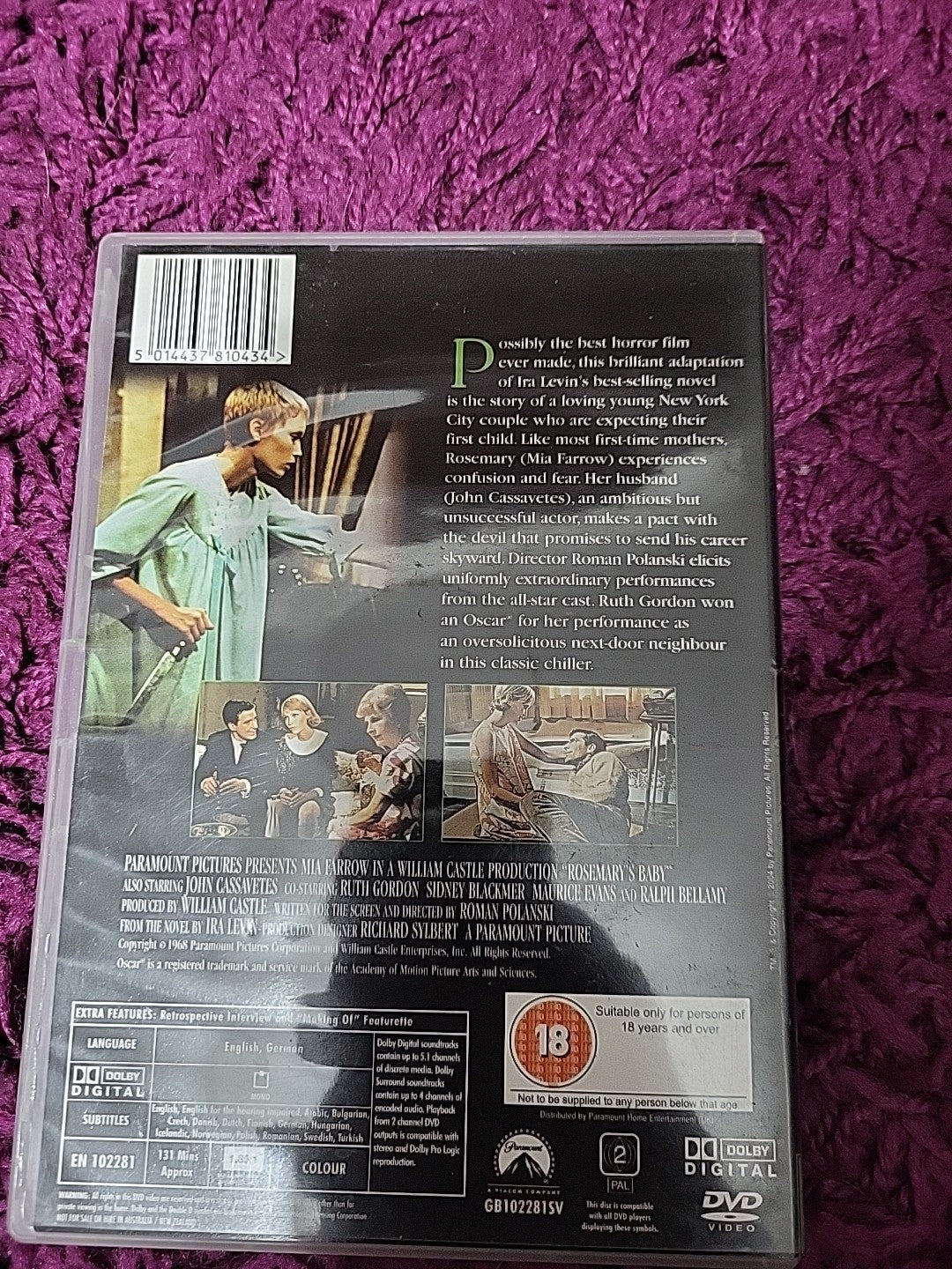 Rosemary's Baby DVD Widescreen Collection Horror 18