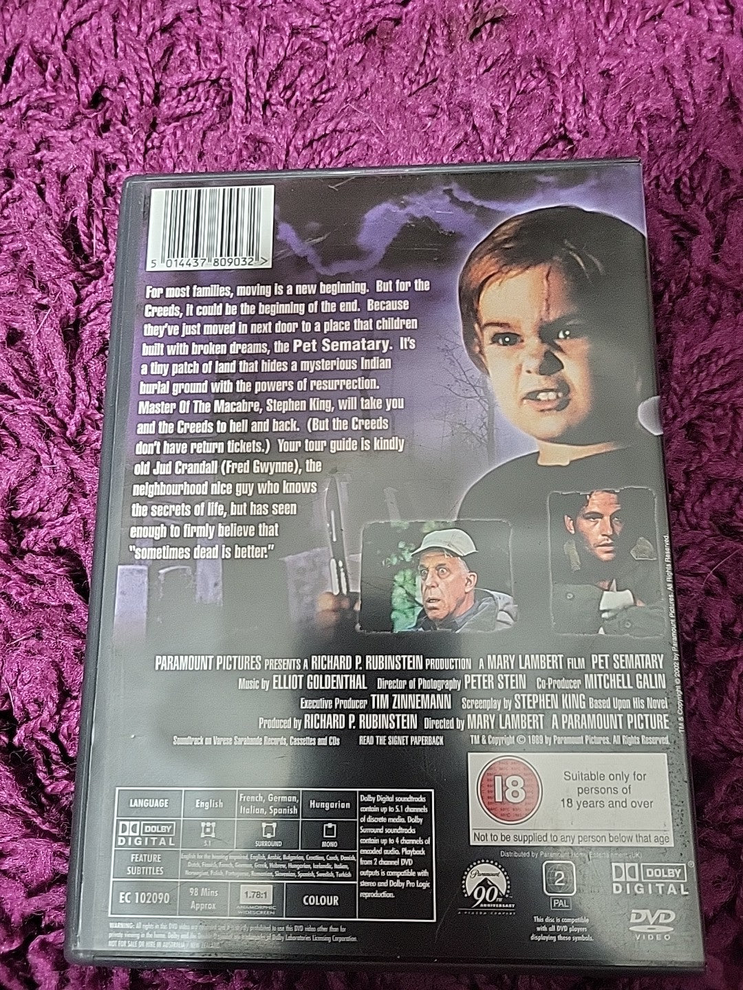 Stephen King's Pet Sematary DVD Widescreen Collection Horror 18