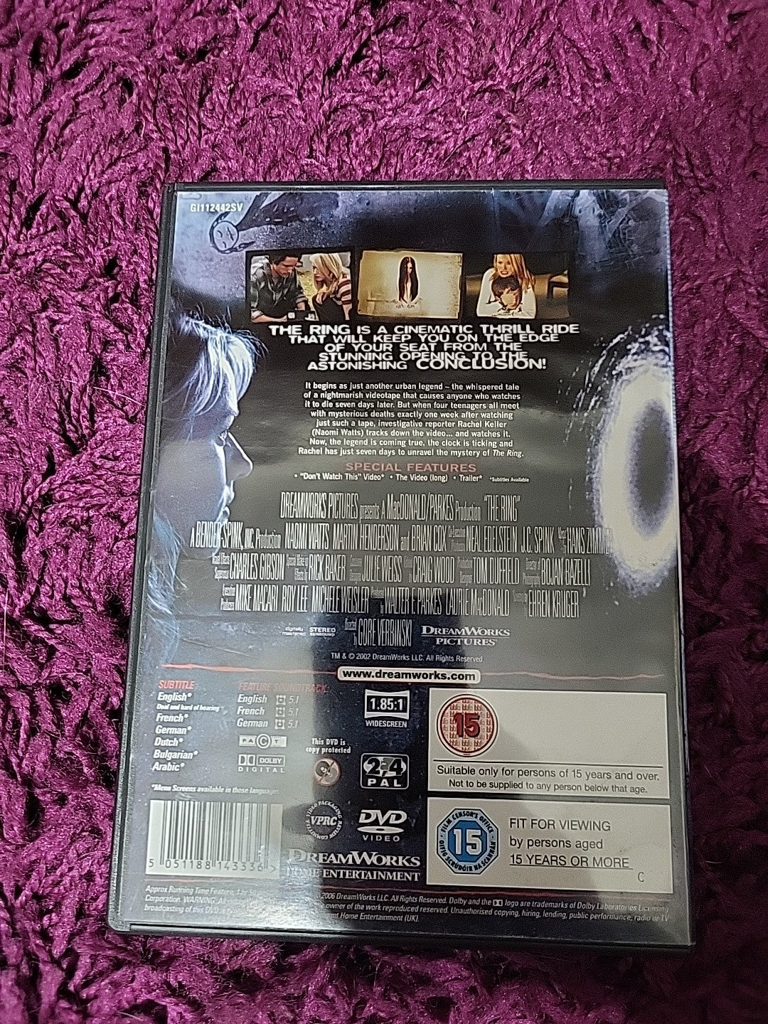 The Ring DVD 15 Horror Thriller Naomi Watts