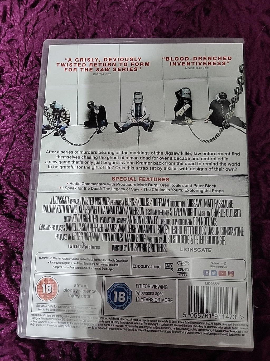 Jigsaw DVD Saw Movie Horror Thriller 18 Cert