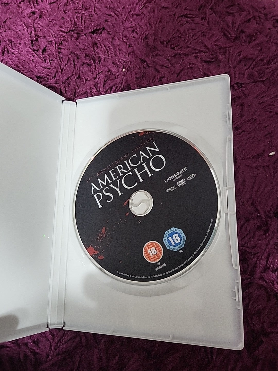 American Psycho DVD 15th Anniversary Edition Christian Bale 18 Cert (DVD, 2015)