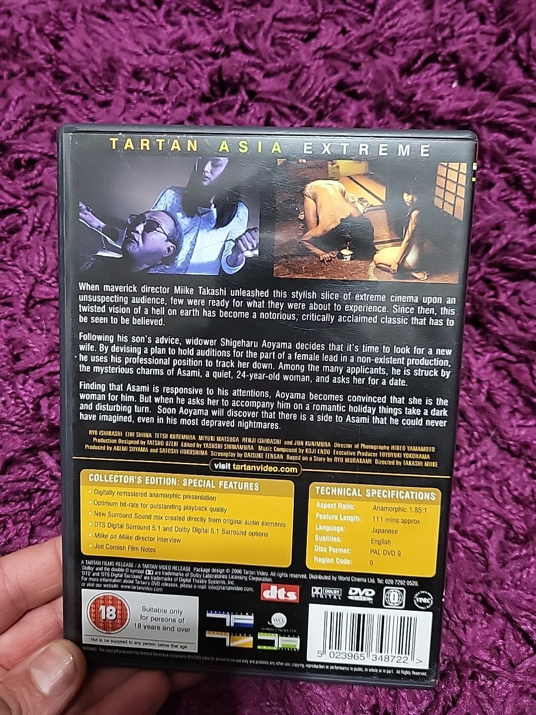 Audition Collector's Edition DVD Miike Takashi Tartan Asia Extreme  (DVD, 2004)