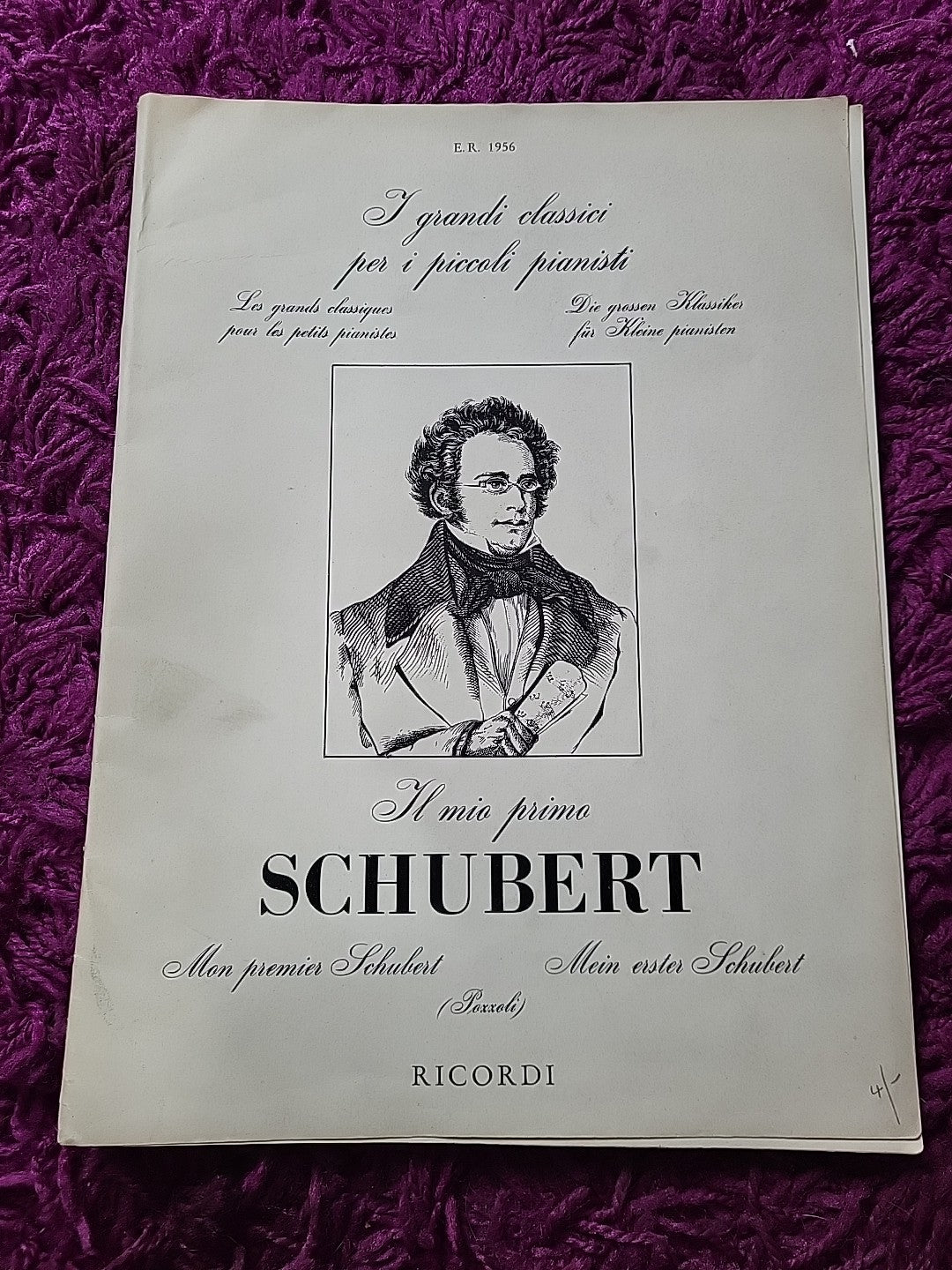 Il Mio Primo Schubert Ricordi ER 1956 Piano Sheet Music Book Vintage