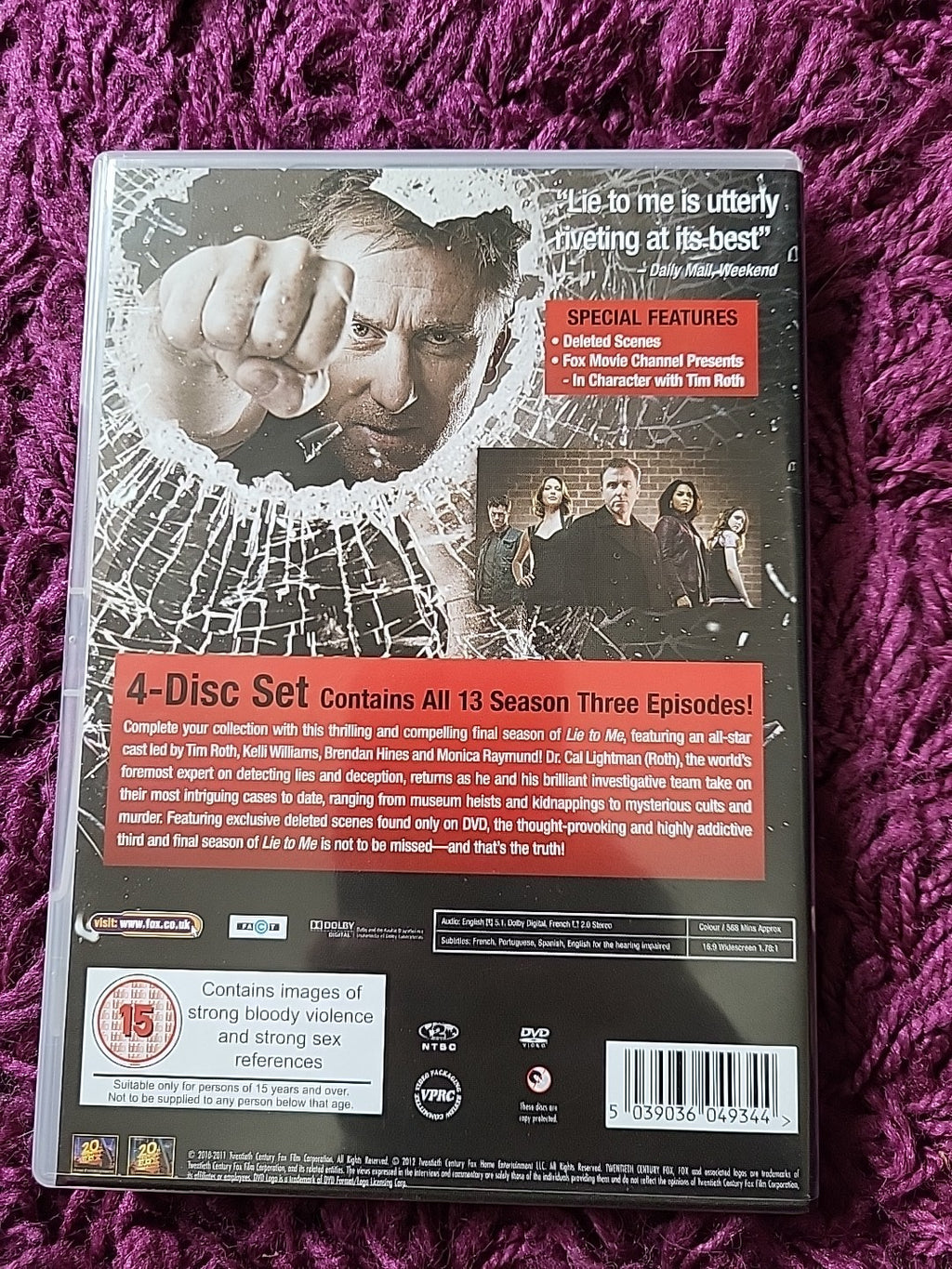 Lie To Me Series 3 DVD Crime Drama TV Series (DVD, 2012)