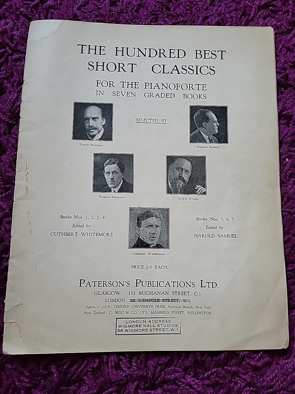 The Hundred Best Short Classics Book III Sheet Music c1930 Patersons