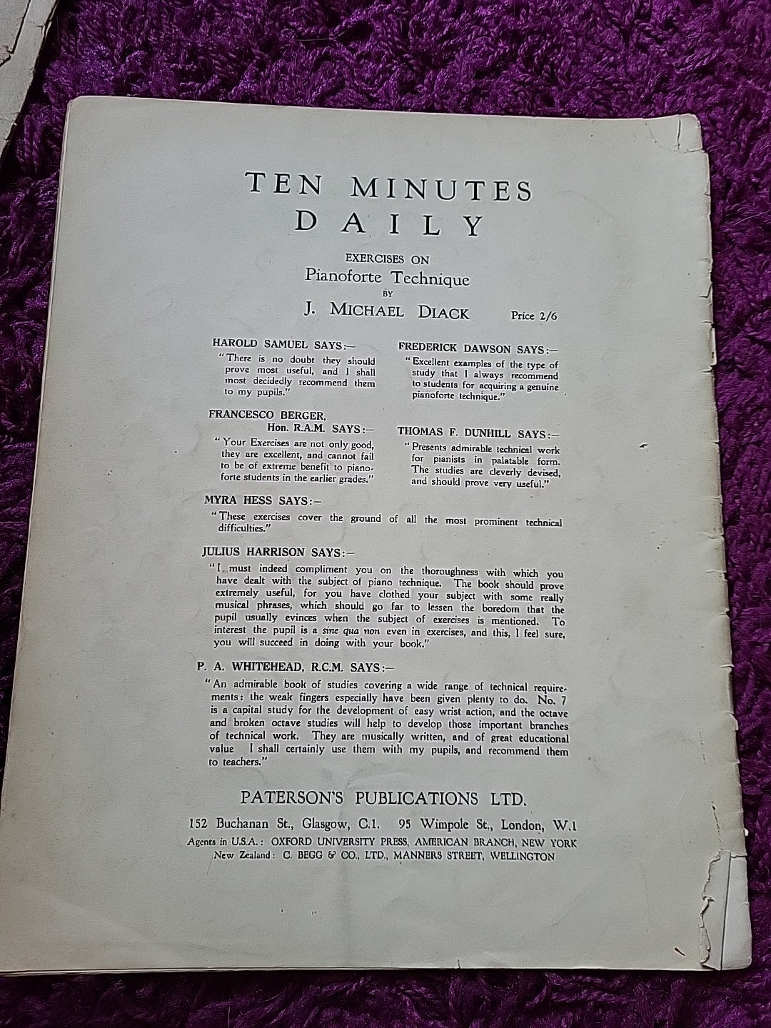 The Hundred Best Short Classics Book III Sheet Music c1930 Patersons