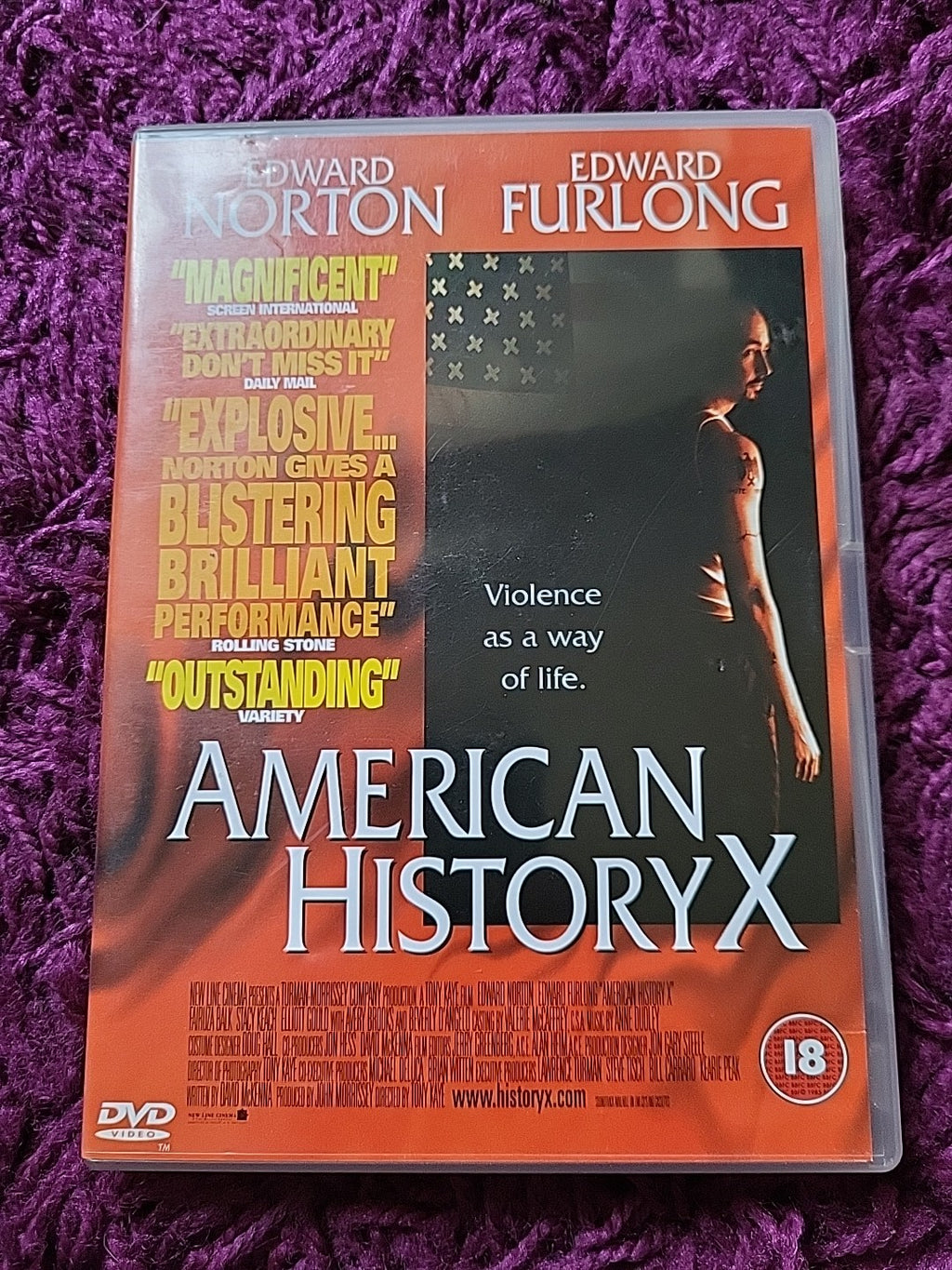 American History X DVD 1999 Edward Norton Crime Drama Film
