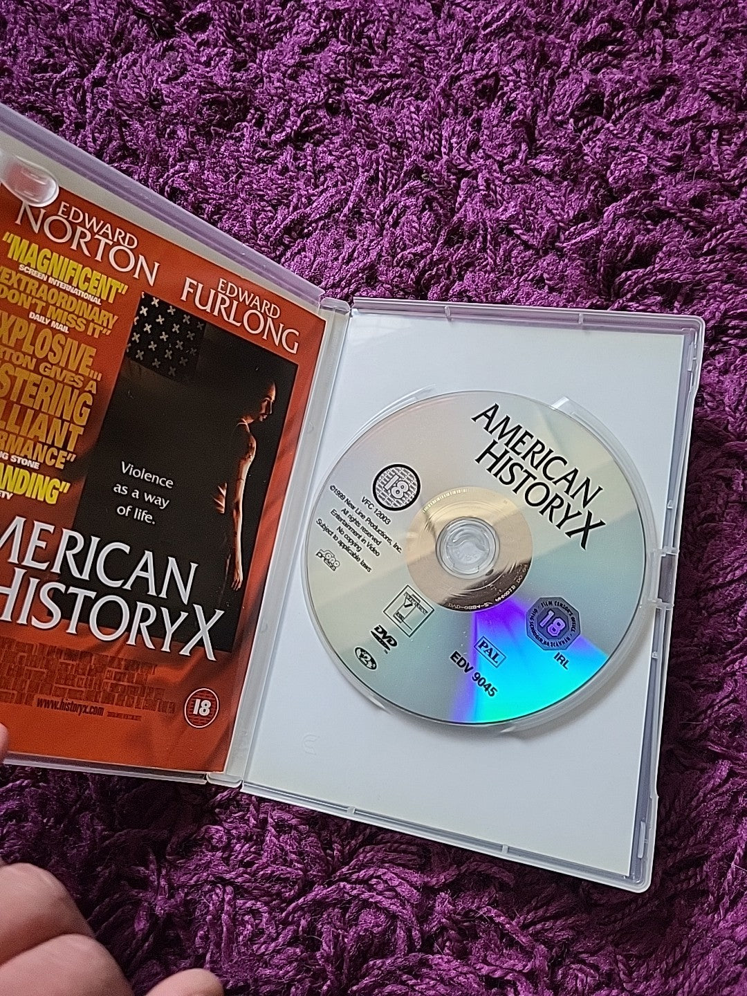 American History X DVD 1999 Edward Norton Crime Drama Film