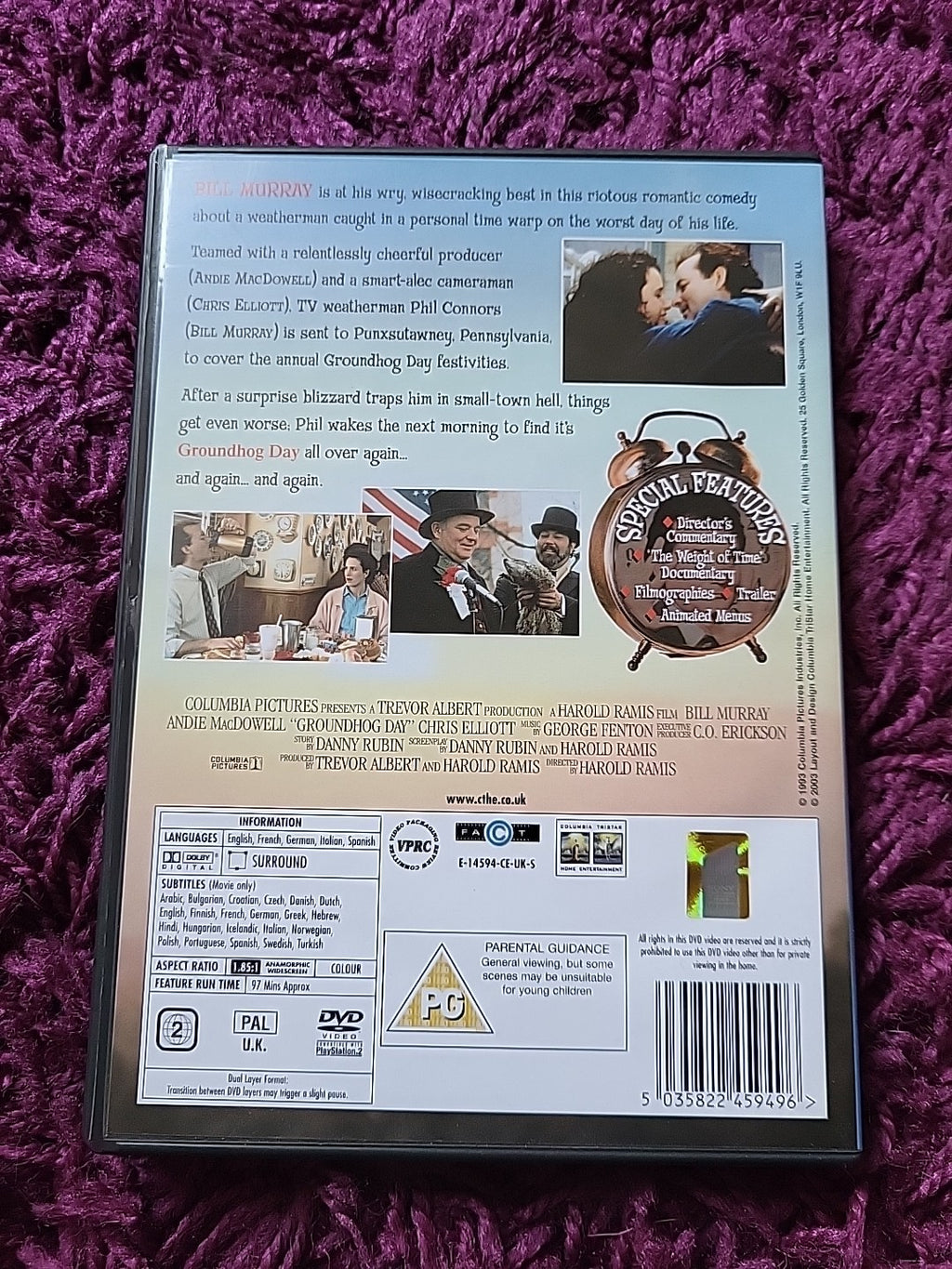 Groundhog Day DVD 2002 Bill Murray Classic Comedy Film