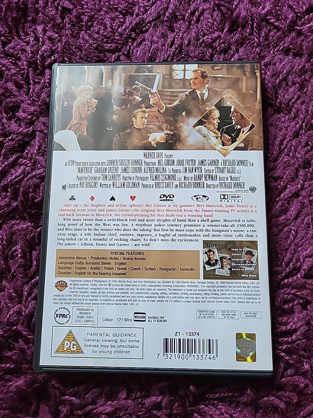 Maverick DVD 2005 Mel Gibson Jodie Foster Western Comedy Film