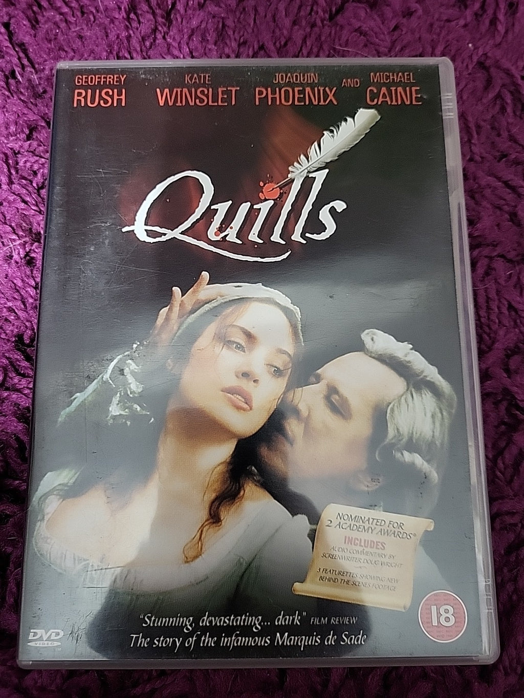 Quills DVD 2001 Geoffrey Rush Historical Drama Film