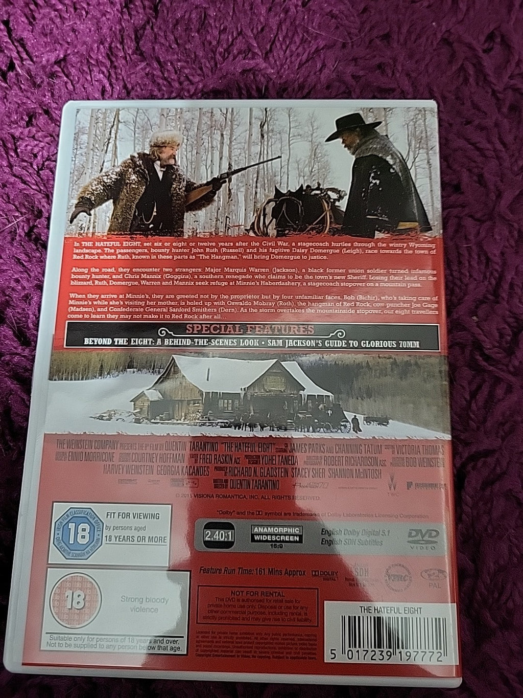 The Hateful Eight DVD 2016 Quentin Tarantino Western Thriller Film