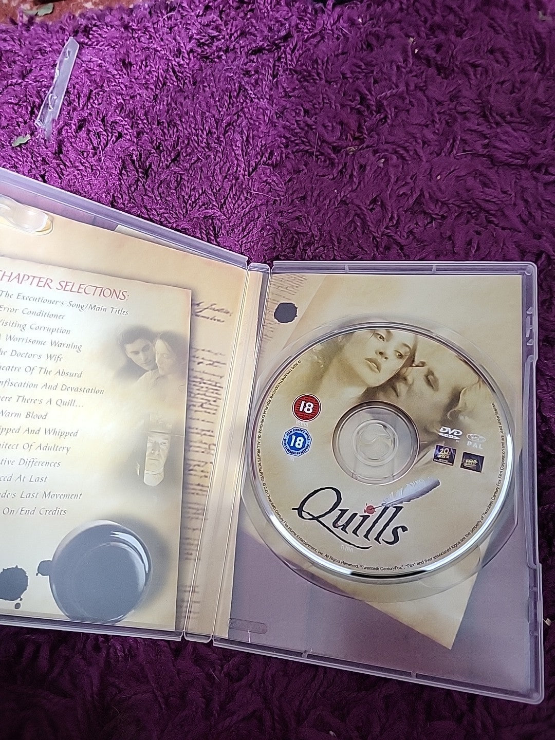 Quills DVD 2001 Geoffrey Rush Historical Drama Film