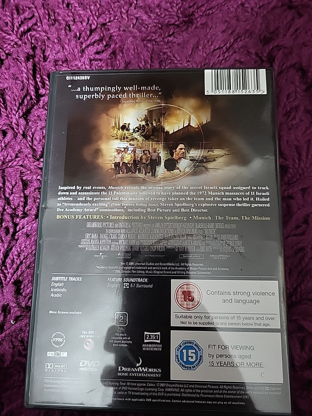 Munich DVD 2008 Steven Spielberg Eric Bana Historical Drama Film