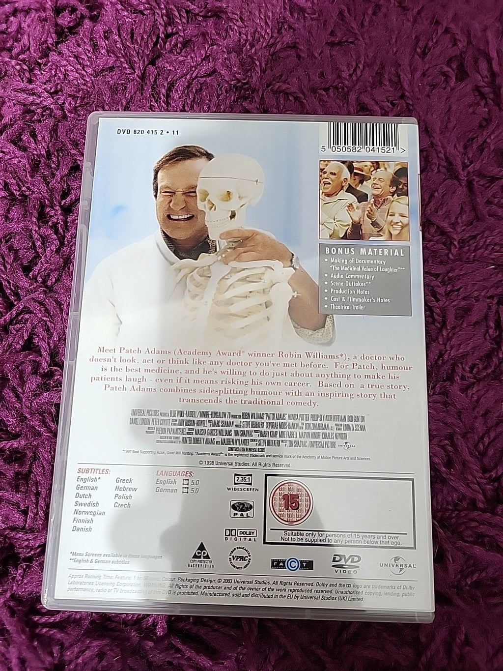 Patch Adams DVD 2003 Robin Williams Comedy Drama Film