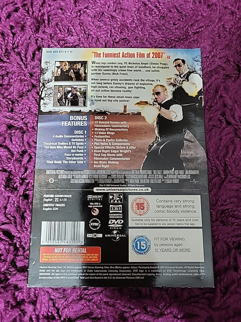 Hot Fuzz DVD 2007 Simon Pegg Nick Frost British Comedy Film