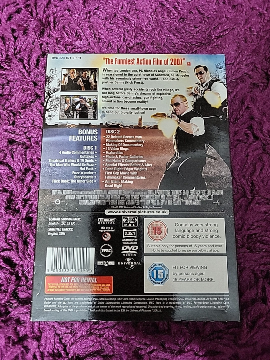 Hot Fuzz DVD 2007 Simon Pegg Nick Frost British Comedy Film