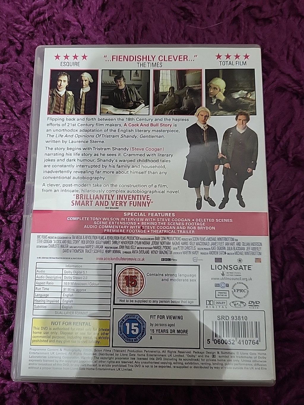 A Cock And Bull Story DVD 2006 – Steve Coogan Comedy Film